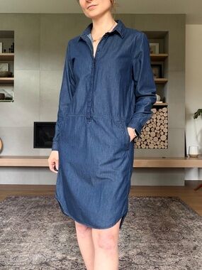 Part two 100% Cotto. Women's Indigo Denim Shirt Dress 36 or small